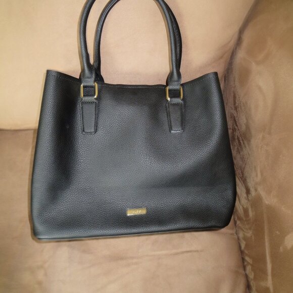 Aldo Black Satchel Handbag with Detachable Strap Plus wallet.  Never used! - Picture 1 of 6